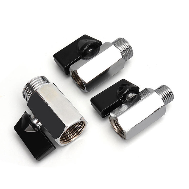 Messinkinen minipalloventtiili alumiinikahvalla